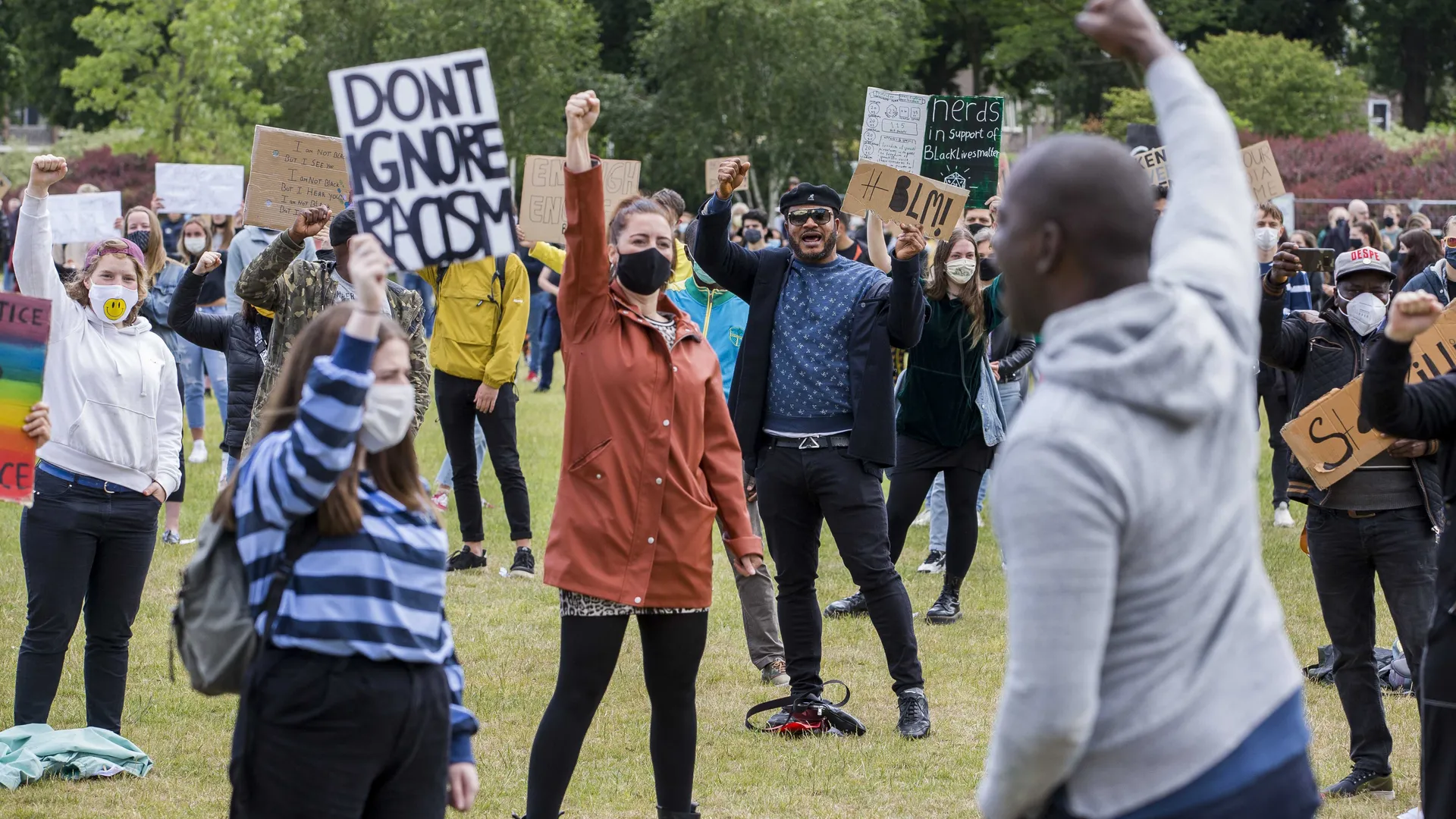 BLM-demonstratie Park de Wezenlanden in Zwolle