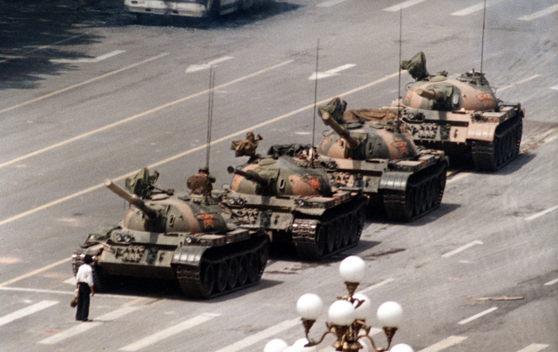 Studentenprotesten op het Tiananmenplein in Peking, in 1989