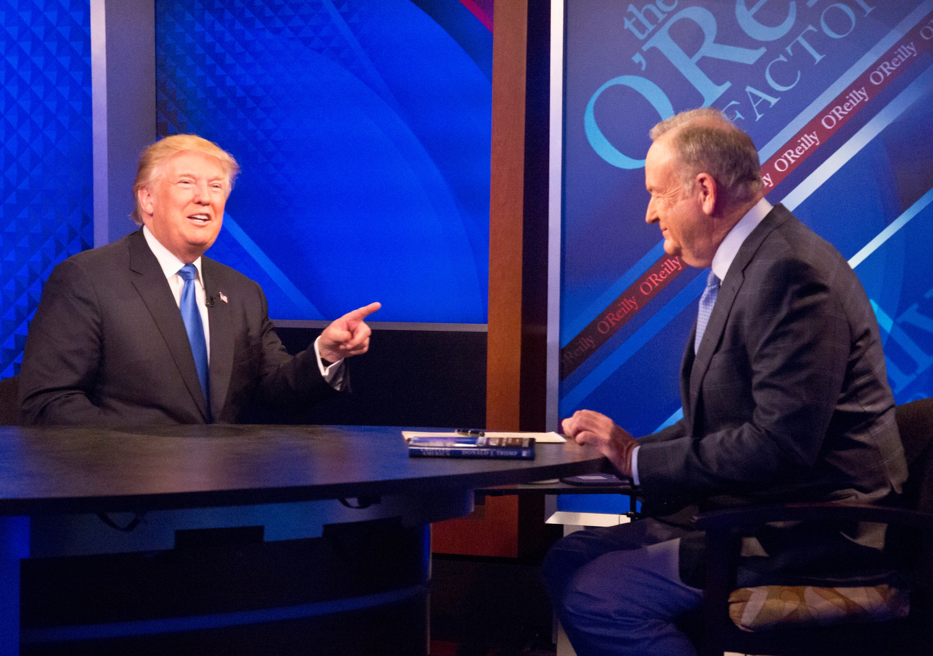 Donald Trump en Bill O'Reilly van Fox News in 2015