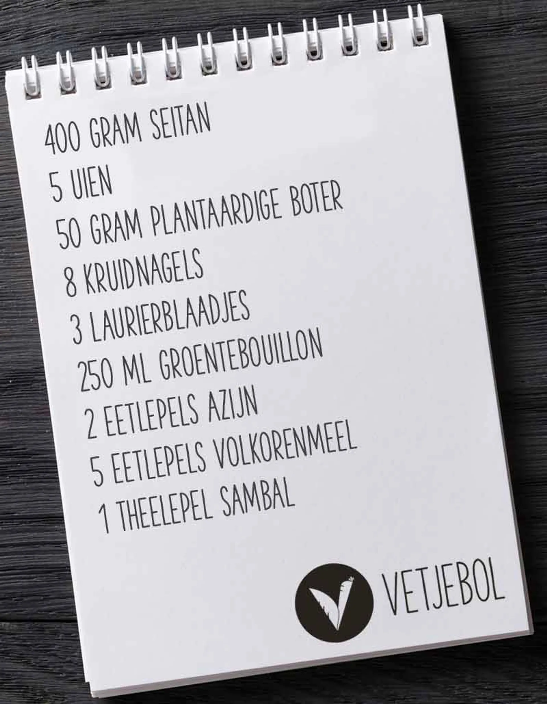 Vetjebol boodschappenlijstje vegan hachee