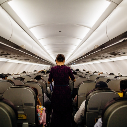 Afbeelding van Genderneutrale werkkleding in het vliegtuig