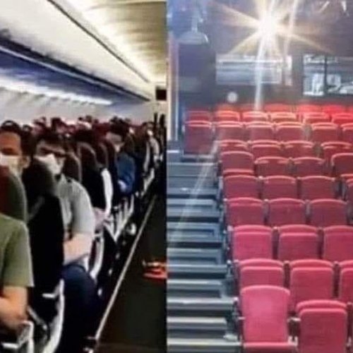 Waarom hoef je in het vliegtuig geen 1,5 meter afstand te houden? En in theaters wel?
